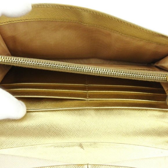 PRADA Long Wallet Logo Safiano Leazer Auth Used L3349 - Picture 3 of 8